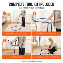 VEVOR Art Drying Rack 25 Removable Shelves Paint Drying Rack With 4 Wheels Blue