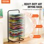 VEVOR Art Drying Rack 25 Removable Shelves Paint Drying Rack With Wheels Black