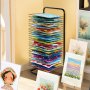 VEVOR Art Drying Rack, 25 Removable Shelves 17 x 13 x 39.4 inch Paint Drying Rack With Lockable Wheels, Carbon Steel Painting Drying Rack for Artwork in Classroom, Art Studios and Schools, Black