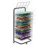 VEVOR Art Drying Rack, 25 Removable Shelves 17 x 13 x 39.4 inch Paint Drying Rack With Lockable Wheels, Carbon Steel Painting Drying Rack for Artwork in Classroom, Art Studios and Schools, Black