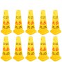 VEVOR 10 Pack Floor Safety Cone 26-Inch Yellow Caution Wet Floor Sign 4 Sided Floor Wet Sign Public Safety Wet Floor Cones Bilingual Wet Sign for Indoors and Outdoors
