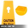 VEVOR Wet Floor Sign Caution Wet Floor Yellow 4 Sided Cone Sign 3PCS Stackable