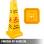 VEVOR 3 Pack Floor Safety Cone Yellow Caution Wet Floor Signs 4 Sided Floor Wet Sign Public Safety Wet Floor Cones Bilingual Wet Sign Floor for Indoors and Outdoors