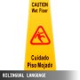 VEVOR 6 Pack Floor Safety Cone 26-Inch Wet Floor Sign Yellow Caution Wet Floor Signs 4 Sided Public Safety Wet Floor Cones Bilingual Wet Sign Floor for Indoors and Outdoors