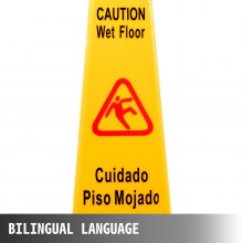 VEVOR 6 Pack Floor Safety Cone, 66.04cm Wet Floor Sign, Yellow Caution Wet Floor Signs 4 Sided, Public Safety Wet Floor Cones Bilingual Wet Sign Floor for Indoors and Outdoors