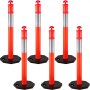 Vevor Traffic Delineator Posts Channelizer Cone 44” Delineator Post Kit Set Of 6