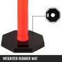 VEVOR 9Pack Traffic Delineator Posts 44 Inch Height, PE Delineator Cones Post Kit 10 inch Reflective Band, Delineators Post with Rubber Base 16 inch for Construction Sites, Facility Management etc.