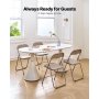VEVOR 4 Pack Folding Chairs Portable Leather Chairs with Padded Cushion Khaki