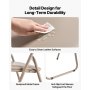 VEVOR 4 Pack Folding Chairs Portable Leather Chairs with Padded Cushion Khaki