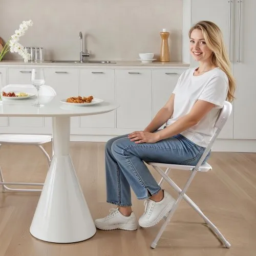 VEVOR Pack Folding Chairs, Foldable Plastic Chairs with Heavy