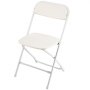 Sillas plegables VEVOR (paquete de 4), de plástico con estructura de metal resistente, portátiles, plegables, apilables, para interior y exterior, para casa, jardín, fiestas y eventos, color blanco