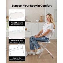 4 Pack Folding Chairs Portable Plastic Chairs with Heavy Duty Metal Frame