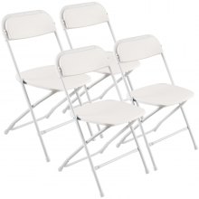 4 Pack Folding Chairs Portable Plastic Chairs with Heavy Duty Metal Frame