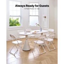 6 Pack Folding Chairs Portable Plastic Chairs with Heavy Duty Metal Frame