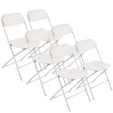 6 Pack Folding Chairs Portable Plastic Chairs with Heavy Duty Metal Frame