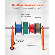 Wire Spool Rack Holder for Up to 29.9 in Diameter Spools Cable Caddy with Wheels