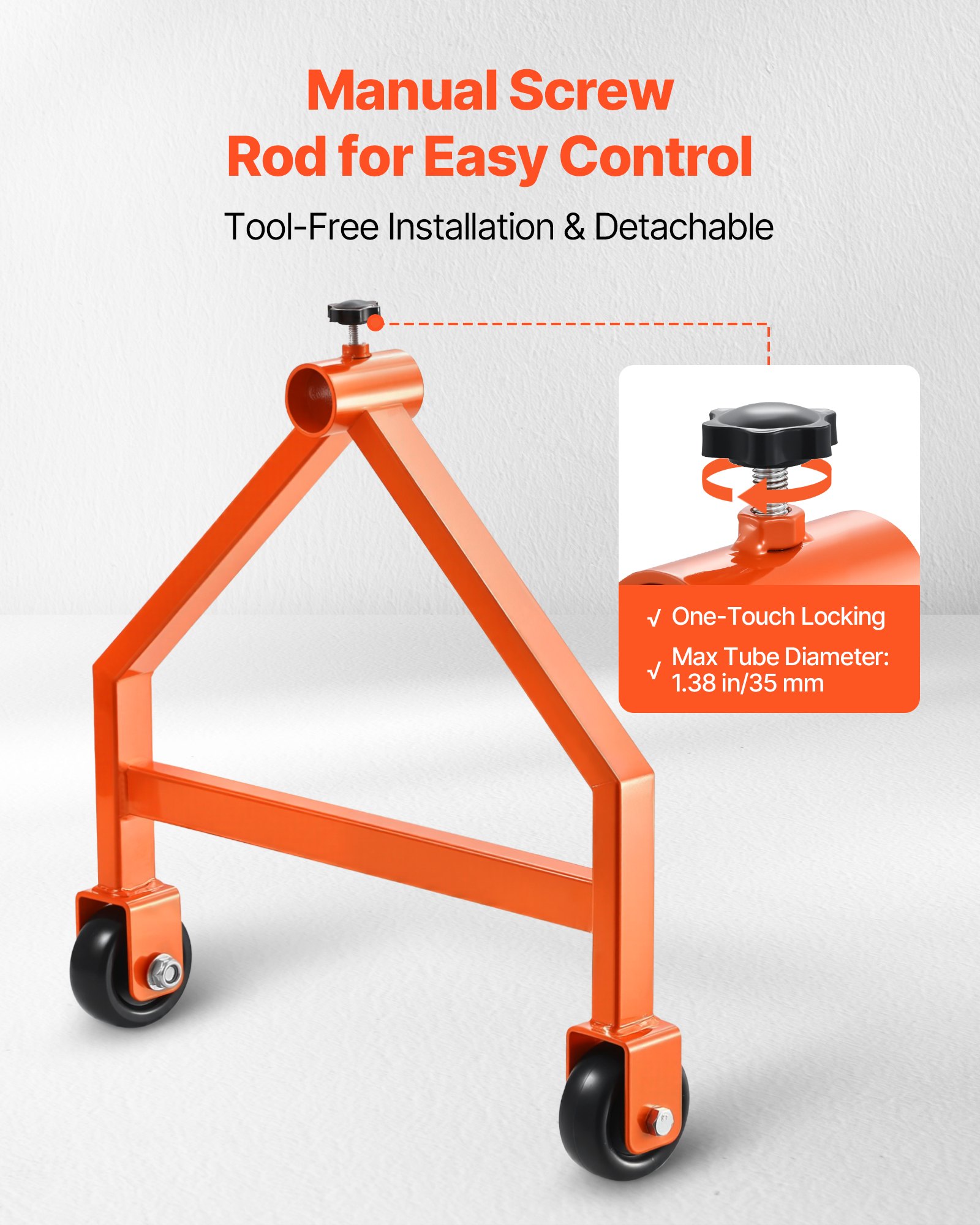 VEVOR Wire Spool Rack, 100 kg / 220 lbs Load Capacity, Portable Cable Caddy, Moveable Wire Rack with Wheels, Spool Holder, Up to 759mm / 29.9 in Diameter, for Electrical Industrial and Retail Use, Working Efficiency