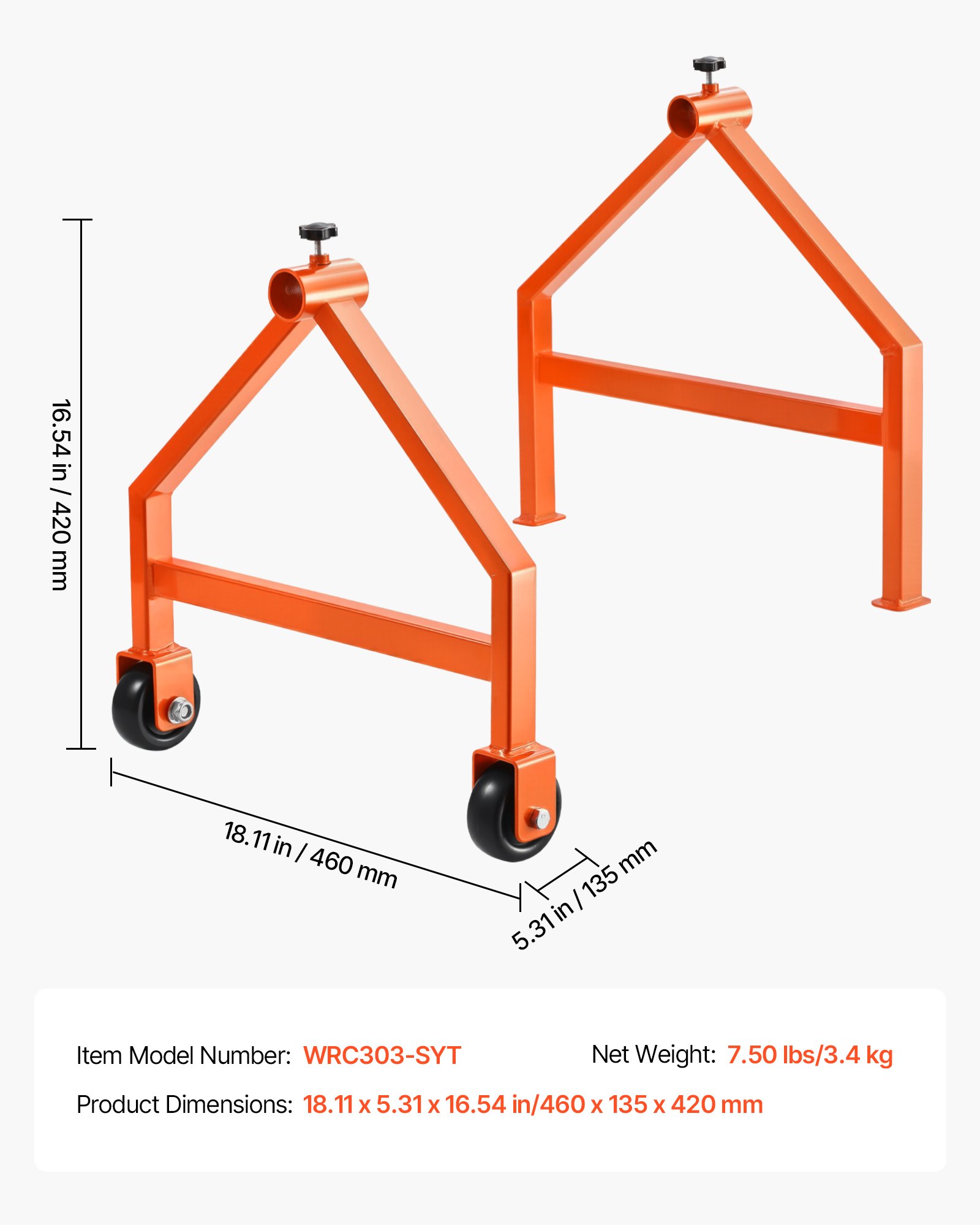VEVOR Wire Spool Rack, 100 kg / 220 lbs Load Capacity, Portable Cable Caddy, Moveable Wire Rack with Wheels, Spool Holder, Up to 759mm / 29.9 in Diameter, for Electrical Industrial and Retail Use, Working Efficiency