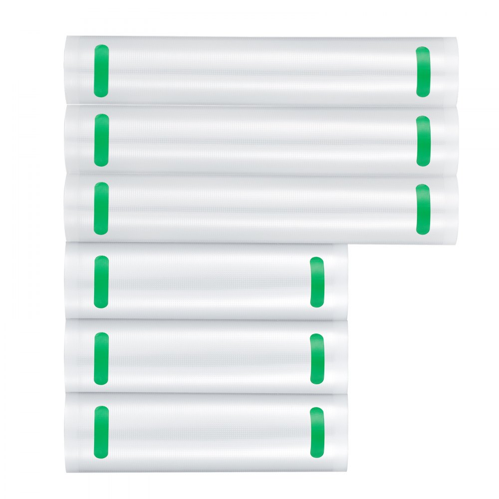 VEVOR Vacuum Sealer Bags, 3 Rolls 11 In x 20 Ft & 3 Rolls 8 In x 20 Ft, Non-BPA Food Grade Seal A Meal Freezer Bag, Customizable Vac Sealing Food Saver Bags, Storage Vac Bag for Meal Prep or Sous Vide