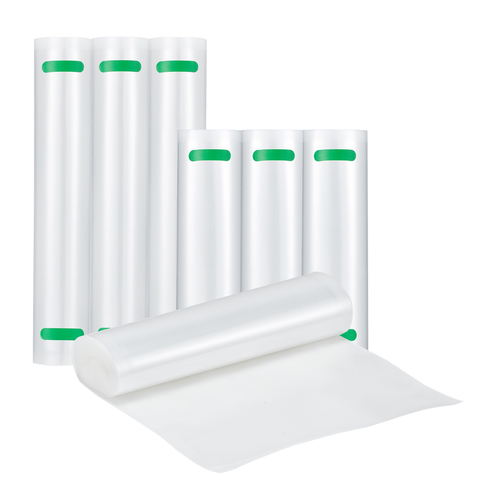 VEVOR Vacuum Sealer Bags, 3 Rolls 11 In x 20 Ft & 3 Rolls 8 In x 20 Ft, Non-BPA Food Grade Seal A Meal Freezer Bag, Customizable Vac Sealing Food Saver Bags, Storage Vac Bag for Meal Prep or Sous Vide