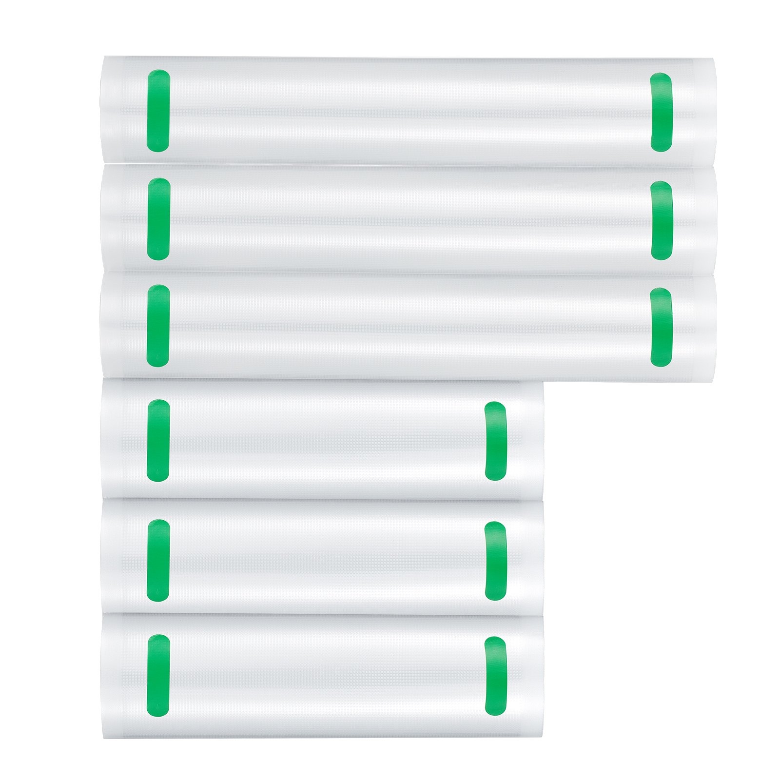 VEVOR Vacuum Sealer Bags, 3 Rolls 11 In x 20 Ft & 3 Rolls 8 In x 20 Ft, Non-BPA Food Grade Seal A Meal Freezer Bag, Customizable Vac Sealing Food Saver Bags, Storage Vac Bag for Meal Prep or Sous Vide