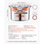 VEVOR 5.7 L Vacuum Chamber, Stainless Steel, Vacuum Degassing Chamber with Tempered Glass Lid, Hose, Air Filter, Ideal for Resin Casting, Stabilizing Wood, Degassing Silicone, Epoxies, Essential Oils