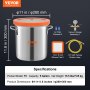 VEVOR Vacuum Chamber Tempered Glass Lid Vacuum 5 Gal Silicone Degassing Chamber