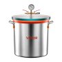 VEVOR 34.1 L Vacuum Chamber, Stainless Steel, Vacuum Degassing Chamber with Tempered Glass Lid, Hose, Air Filter, Ideal for Resin Casting, Stabilizing Wood, Degassing Silicone, Epoxies, Essential Oils