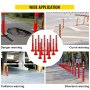 VEVOR Traffic Delineator, 12 PCS Posts Channelizer Cone, Delineator Post Kit 30 in Height, PU Traffic Post, Orange Safety Cones, Portable Spring Posts with Base, Barrier Cones with Reflective Bands