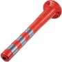 VEVOR traffic delineator cones with reflective silver bands in a red body.