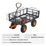 VEVOR Dump Cart, Metal Garden Dump Cart with Easy to Assemble Frame, Dump Wagon with 2-in-1 Convertible Handle, Utility Wheelbarrow 400 lbs Capacity, 10 inch Tires