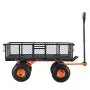 VEVOR Dump Cart, Metal Garden Dump Cart with Easy to Assemble Frame, Dump Wagon with 2-in-1 Convertible Handle, Utility Wheelbarrow 181kg Capacity, 10 inch Tires
