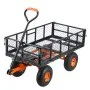 VEVOR Dump Cart, Metal Garden Dump Cart with Easy to Assemble Frame, Dump Wagon with 2-in-1 Convertible Handle, Utility Wheelbarrow 181kg Capacity, 10 inch Tires