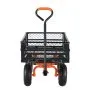 VEVOR Dump Cart, Metal Garden Dump Cart with Easy to Assemble Frame, Dump Wagon with 2-in-1 Convertible Handle, Utility Wheelbarrow 181kg Capacity, 10 inch Tires