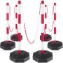 Vevor Plastic Stanchion Chain Stanchion 6pcs Plastic Stanchion Kit W/ 98ft Chain