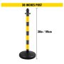 VEVOR Plastic Stanchion, 4pcs Chain Stanchion, Outdoor Stanchion w/ 4 x 39.5in Long Chains, PE Plastic Crowd Control Barrier for Warning/Crowd Control at Garage, Construction Lot, Driveway, Elevator