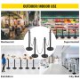 VEVOR Plastic Stanchion, 4pcs Chain Stanchion, Outdoor Stanchion w/ 4 x 39.5in Long Chains, PE Plastic Crowd Control Barrier for Warning/Crowd Control at Restaurant, Supermarket, Exhibition, City Mall