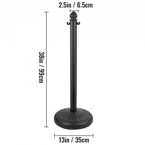VEVOR Plastic Stanchion, 6pcs Chain Stanchion, Outdoor Stanchion wi 6 x 39inch Long Chains, PE Plastic Crowd Control Barrier for Warning Crowd Control at Restaurant, Supermarket, Exhibition, City Mall