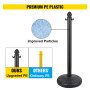 VEVOR Plastic Stanchion, 6pcs Chain Stanchion, Outdoor Stanchion wi 6 x 39inch Long Chains, PE Plastic Crowd Control Barrier for Warning Crowd Control at Restaurant, Supermarket, Exhibition, City Mall