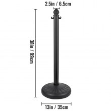 VEVOR Plastic Stanchion, 6pcs Chain Stanchion, Outdoor Stanchion w/ 6x39.5inch Long Chains, PE Plastic Crowd Control Barrier for Warning/Crowd Control at Restaurant, Supermarket, Exhibition, City Mall