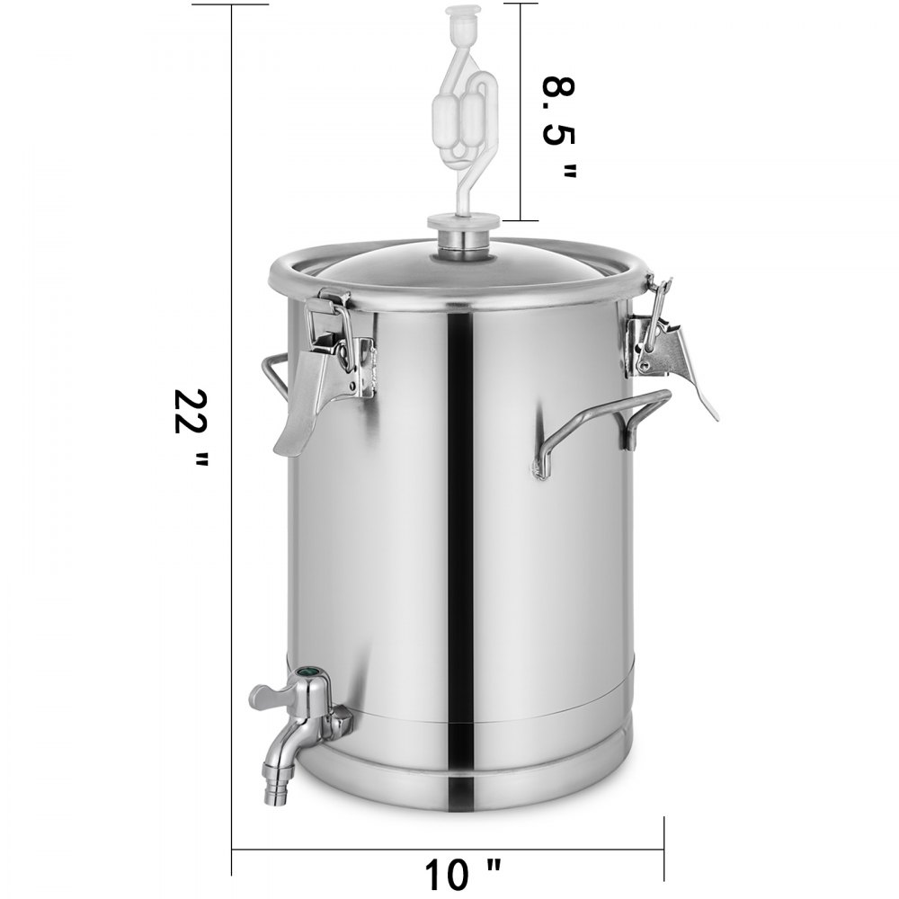 15l Stainless Steel Wine Fermenter In-vessel Brew Bucket Brew Bucket
