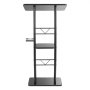 VEVOR Podium Stand, 47-Inch Metal Lectern, Curved Standing Podium with Wide Reading Surface, Open Storage Compartment, Book Stopper, Cup Holder, for Classroom, Wedding, Conference, Speech, and Concert