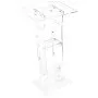 VEVOR Podium Stand, 43-Inch Acrylic Lectern, Portable Laptop Desk with Wide Reading Surface and Storage Shelf, Book Stopper, Floor-Standing, for Classroom, Wedding, Conference, Lecture and Concert