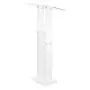 VEVOR Podium Stand, 50-Inch Acrylic Lectern, Portable Laptop Desk with Wide Reading Surface and Storage Shelf, Book Stopper, Floor-Standing, for Classroom, Wedding, Conference, Lecture and Concert
