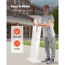 Podium Stand 50 in Portable Acrylic Lectern Storage Shelf Wide Reading Surface