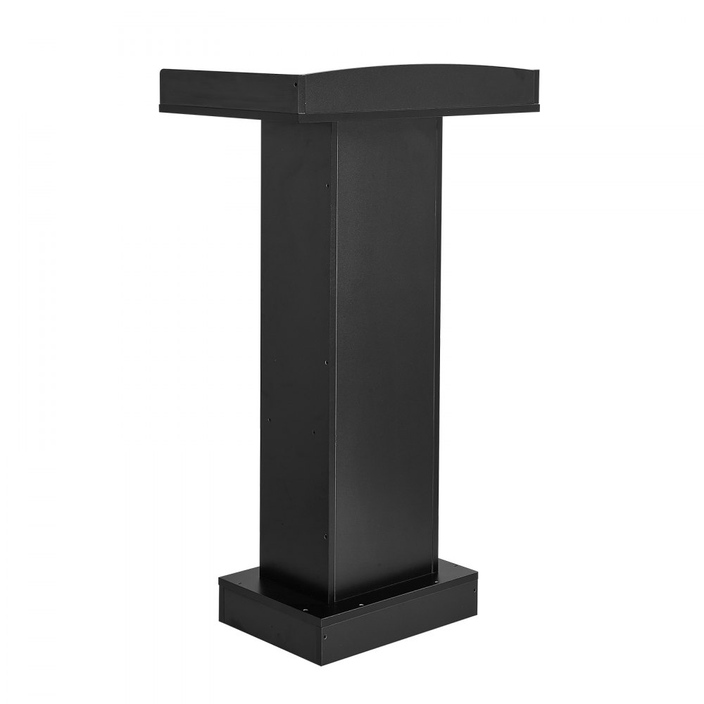 VEVOR Podium Stand, 106 cm Wooden Lectern Laptop Desk with Storage Shelf, for Schools, Churches and Events, Presentation Lectern Stand with Storage Shelf, Three-Sided Panels, Fixed Base, Book Stop