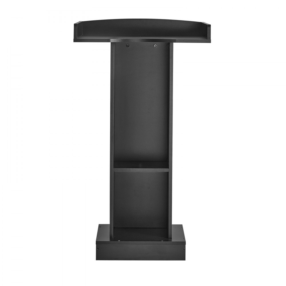 VEVOR Podium Stand, 106 cm Wooden Lectern Laptop Desk with Storage Shelf, for Schools, Churches and Events, Presentation Lectern Stand with Storage Shelf, Three-Sided Panels, Fixed Base, Book Stop