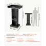 VEVOR Podium Stand, 106 cm Wooden Lectern Laptop Desk with Storage Shelf, for Schools, Churches and Events, Presentation Lectern Stand with Storage Shelf, Three-Sided Panels, Fixed Base, Book Stop
