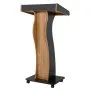VEVOR Podium Stand, 120 cm Wooden Lectern Mobile Laptop Desk Storage Shelf, for Schools, Churches and Events, Portable Presentation Lectern Stand with Storage Shelf, Three-Sided Panels, and Book Stop
