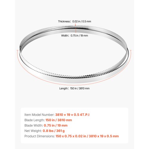 Lintsae tera puidule 3810 mm, 4 TPI — pilt 7